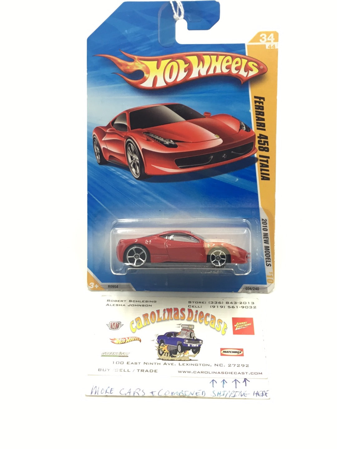 2010 Hot Wheels #34 Ferrari 458 Italia