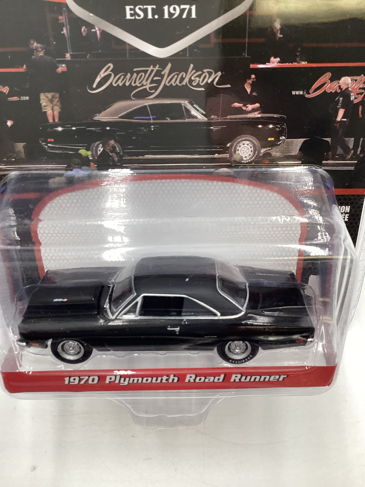 Greenlight 50th Anniversary Barrett-Jackson Series 8 1970 Plymouth Road Runner Black 180G