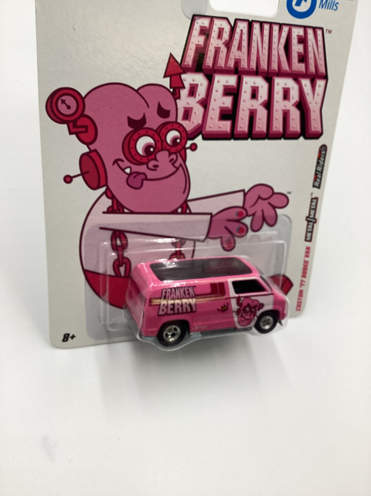 2011 Hot Wheels Premium General Mills Custom 77 Dodge Van Pink Franken Berry with protector