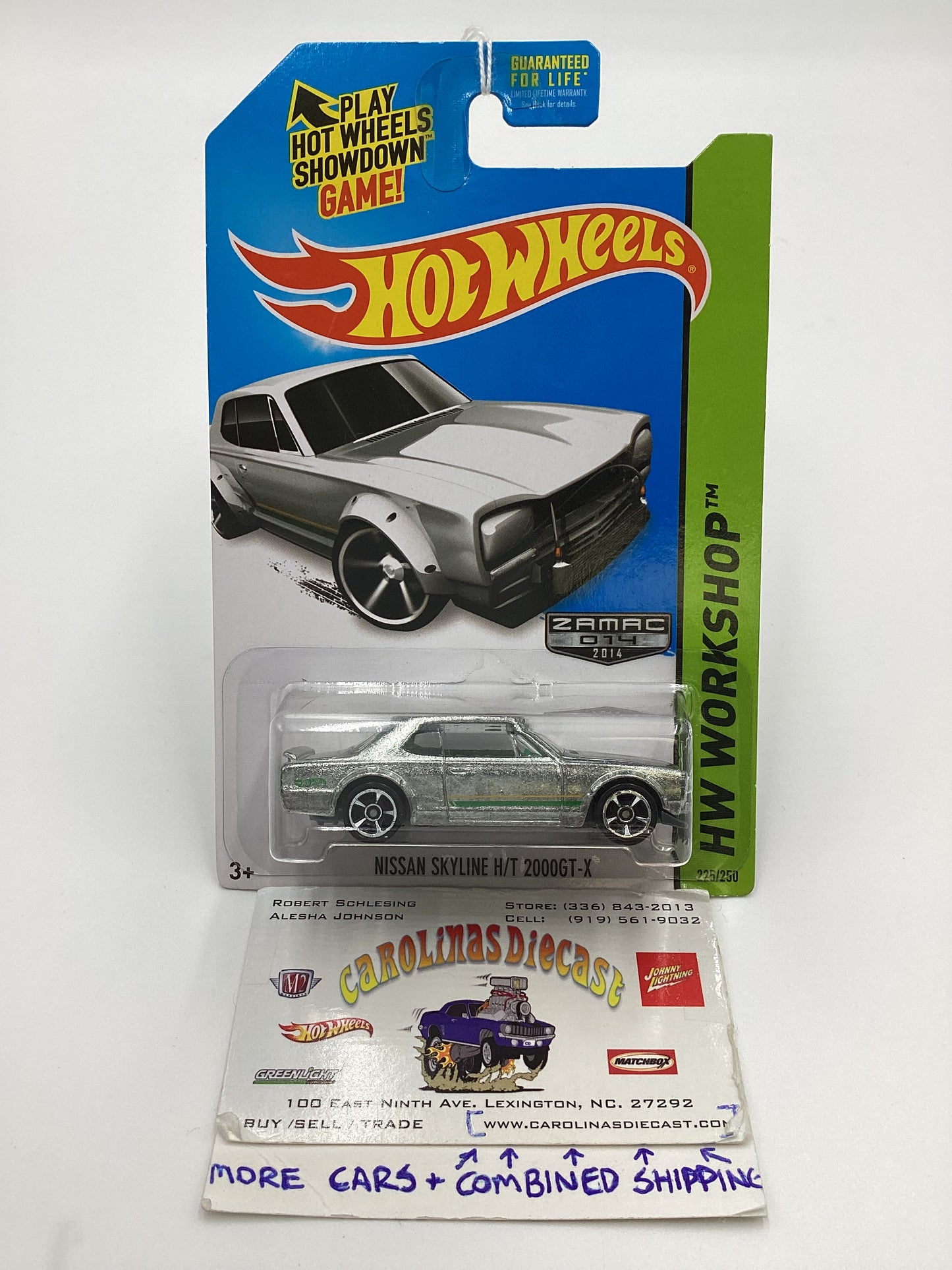 2014 Hot Wheels Zamac 014 #225 Nissan Skyline H/T 2000GT-X Non Roll Cage Vein on Back 145A