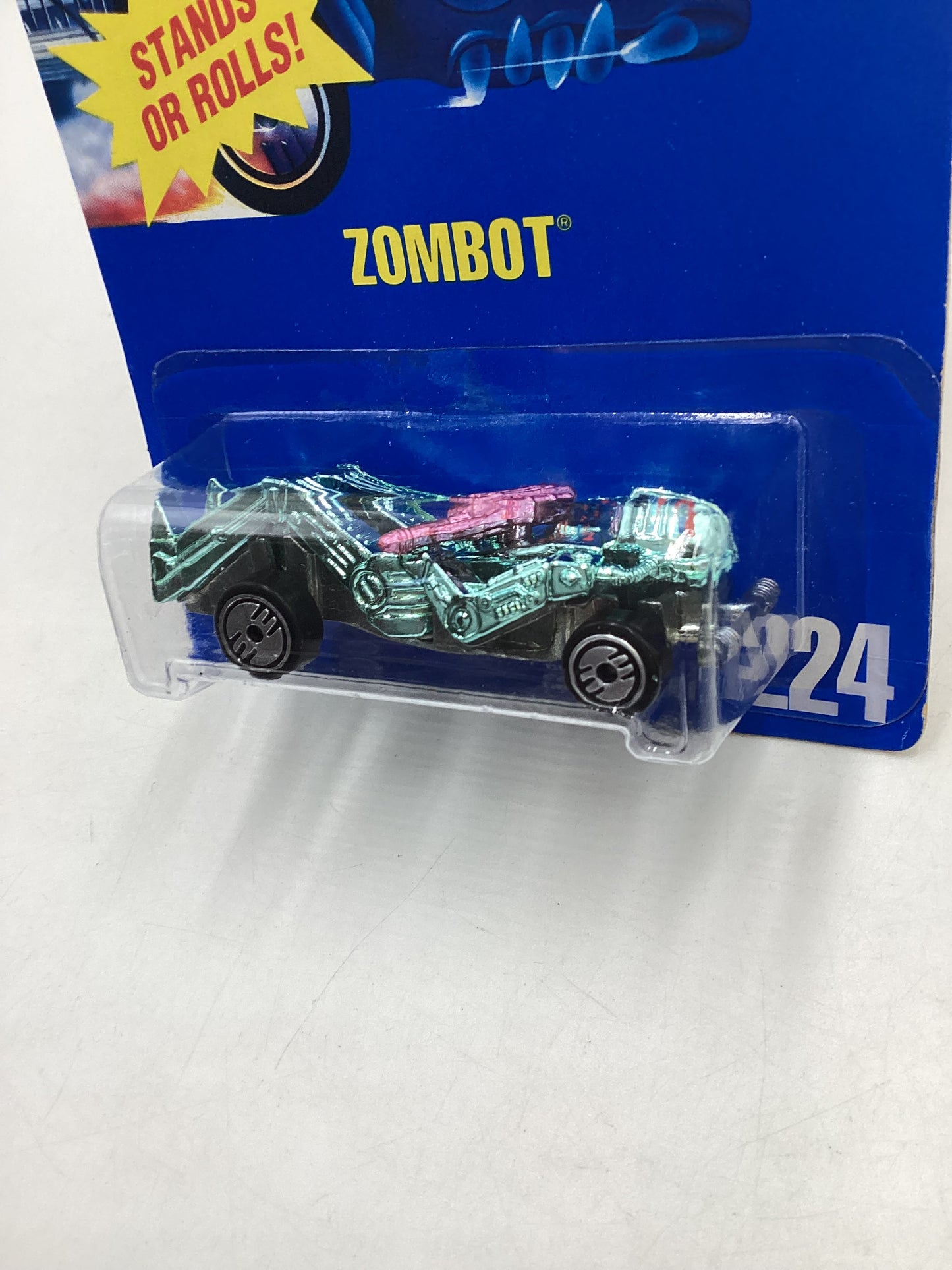Hot Wheels Blue Card Collector No. 224 Zombot Light Blue UH Chrome Wheels 240G