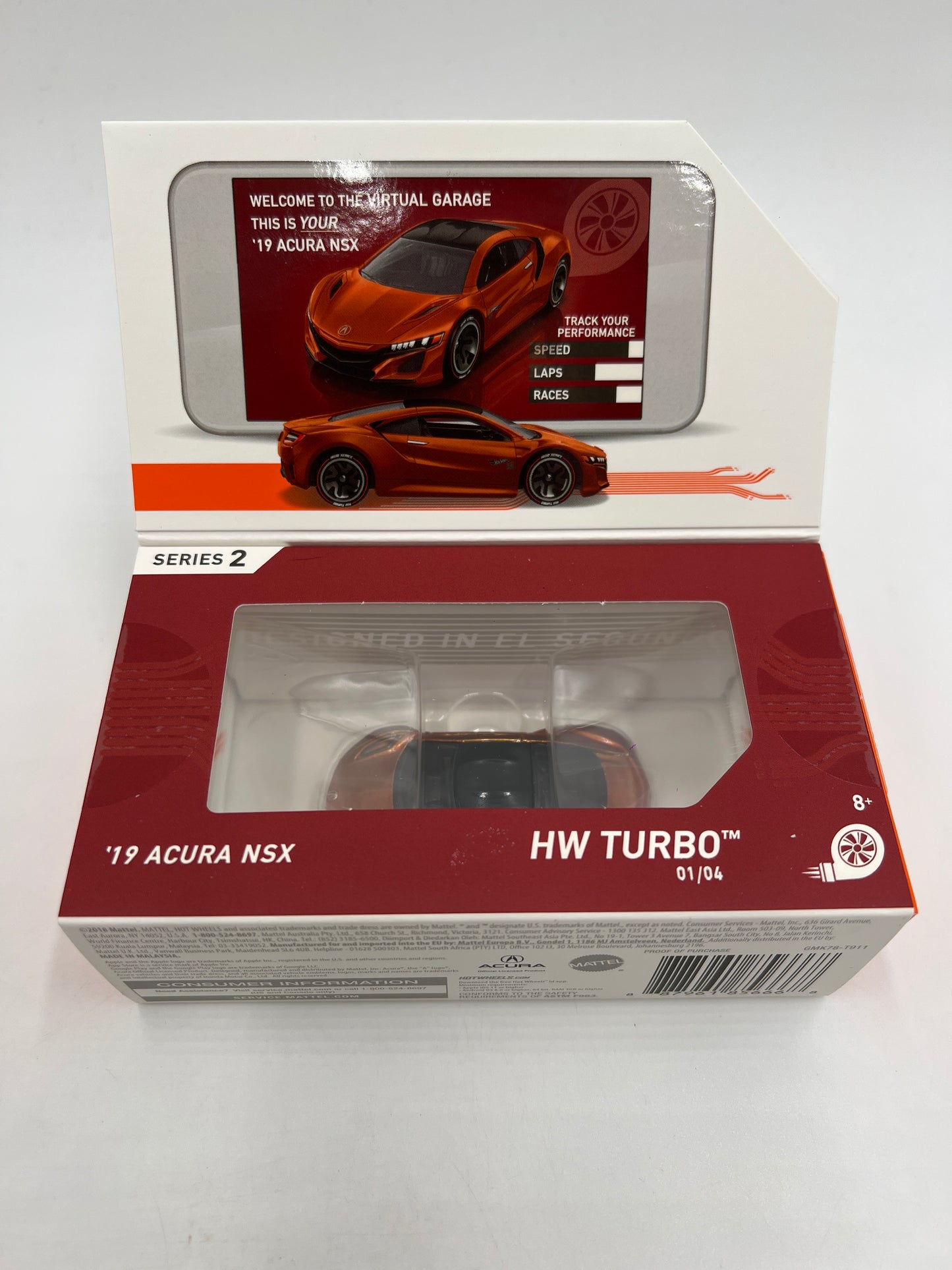 Hot Wheels iD Turbo Series 2 #1 19 Acura NSX Orange 1 sealed
