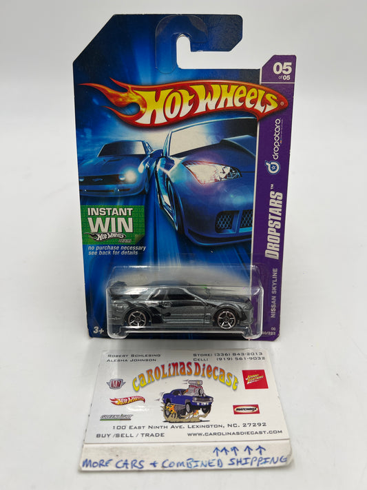 2006 Hot Wheels Dropstars #060 Nissan Skyline Dark Gray HTF W/Protector