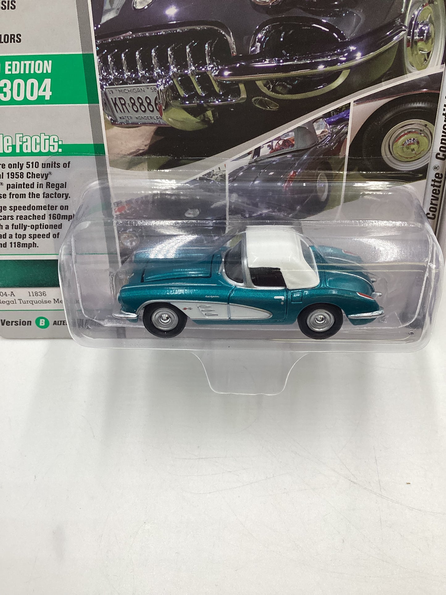 Johnny Lightning Muscle Cars USA MCACN Release Version 3 1958 Chevy Corvette Convertible Turquoise 185B