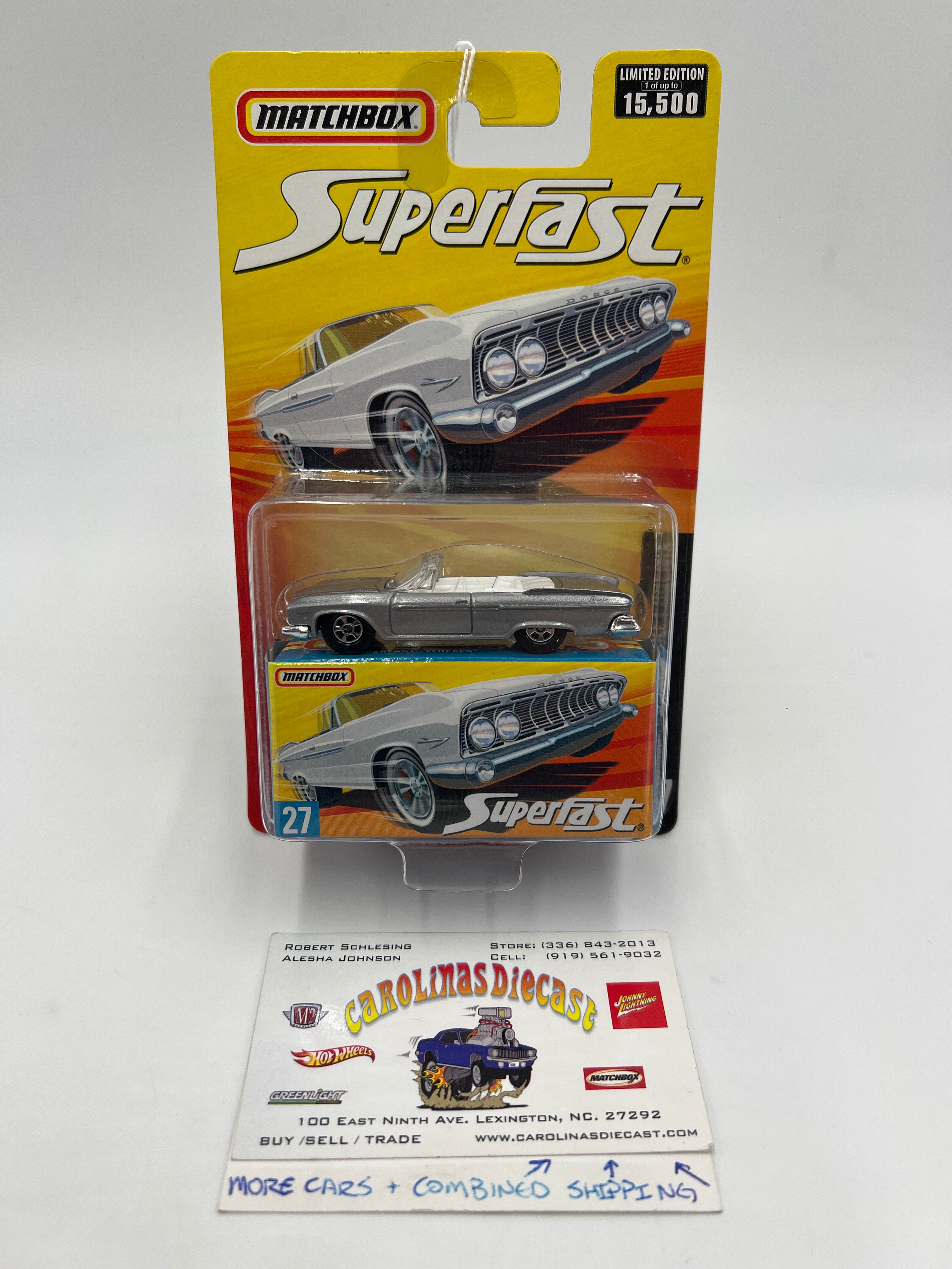 コレクション引退品 MMS-SEC ABS-33 Matchbox Superfast #27 1961 Dodge Dart Phoenix Silver 173D