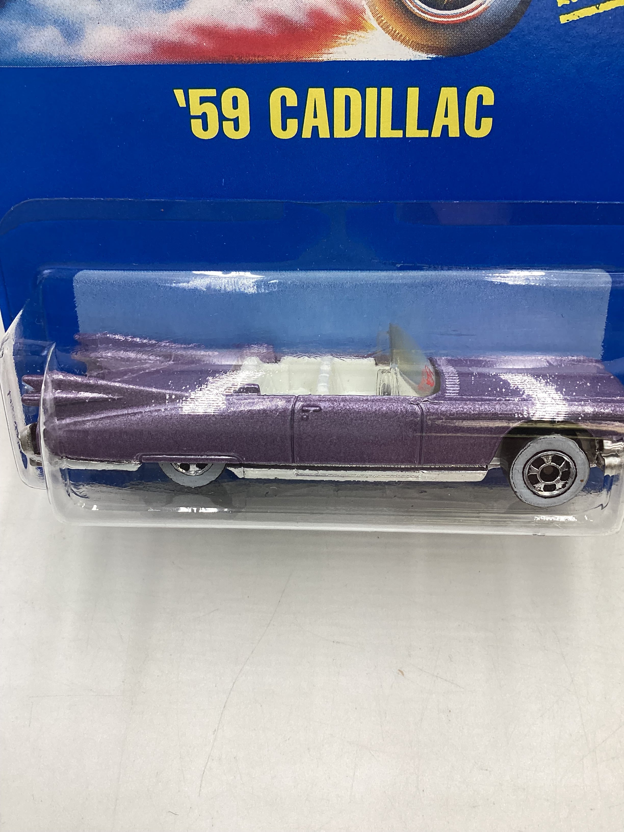 Hot Wheels Blue Card Collector No. 266 59 Cadillac Purple WW
