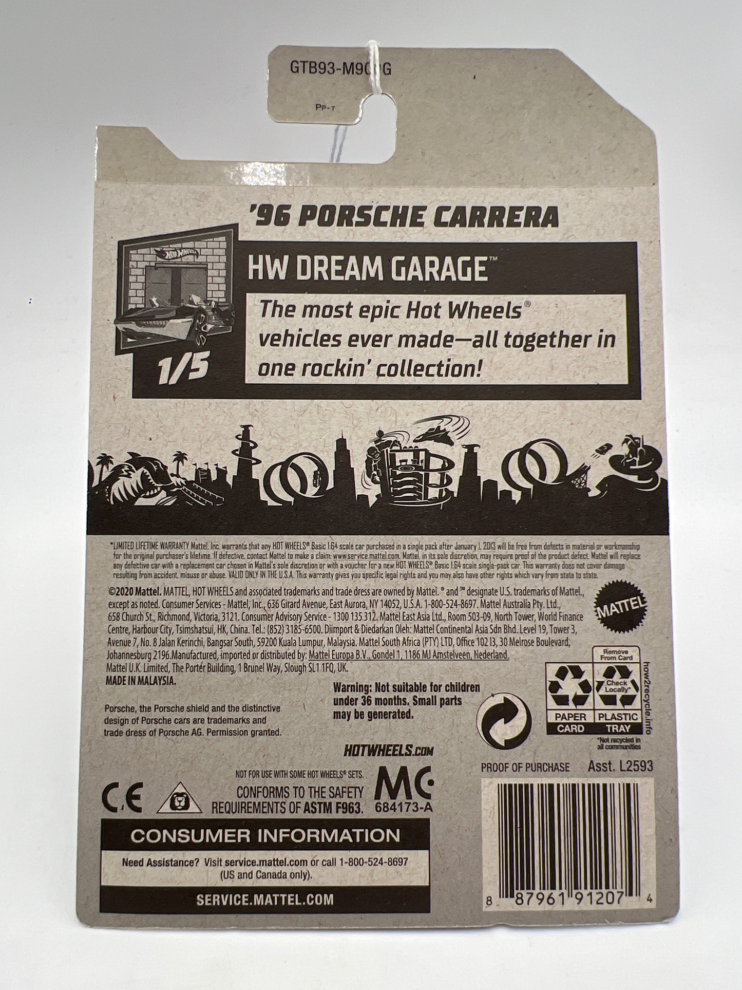 2021 Hot Wheels Dream Garage #16 96 Porsche Carrera Green