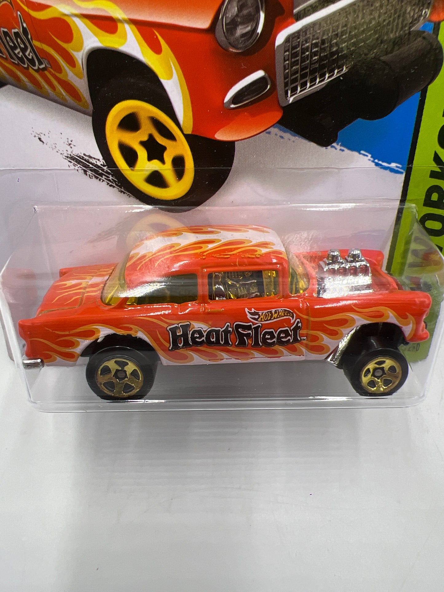 2015 Hot Wheels Workshop #207 55 Chevy Bel Air Gasser Orange 12A