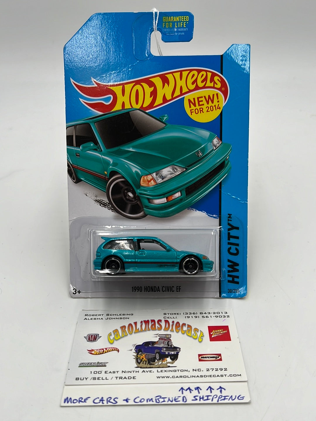 Hot Wheels 2014 HW City 1990 Honda Civic EF #30 *Bad Card*