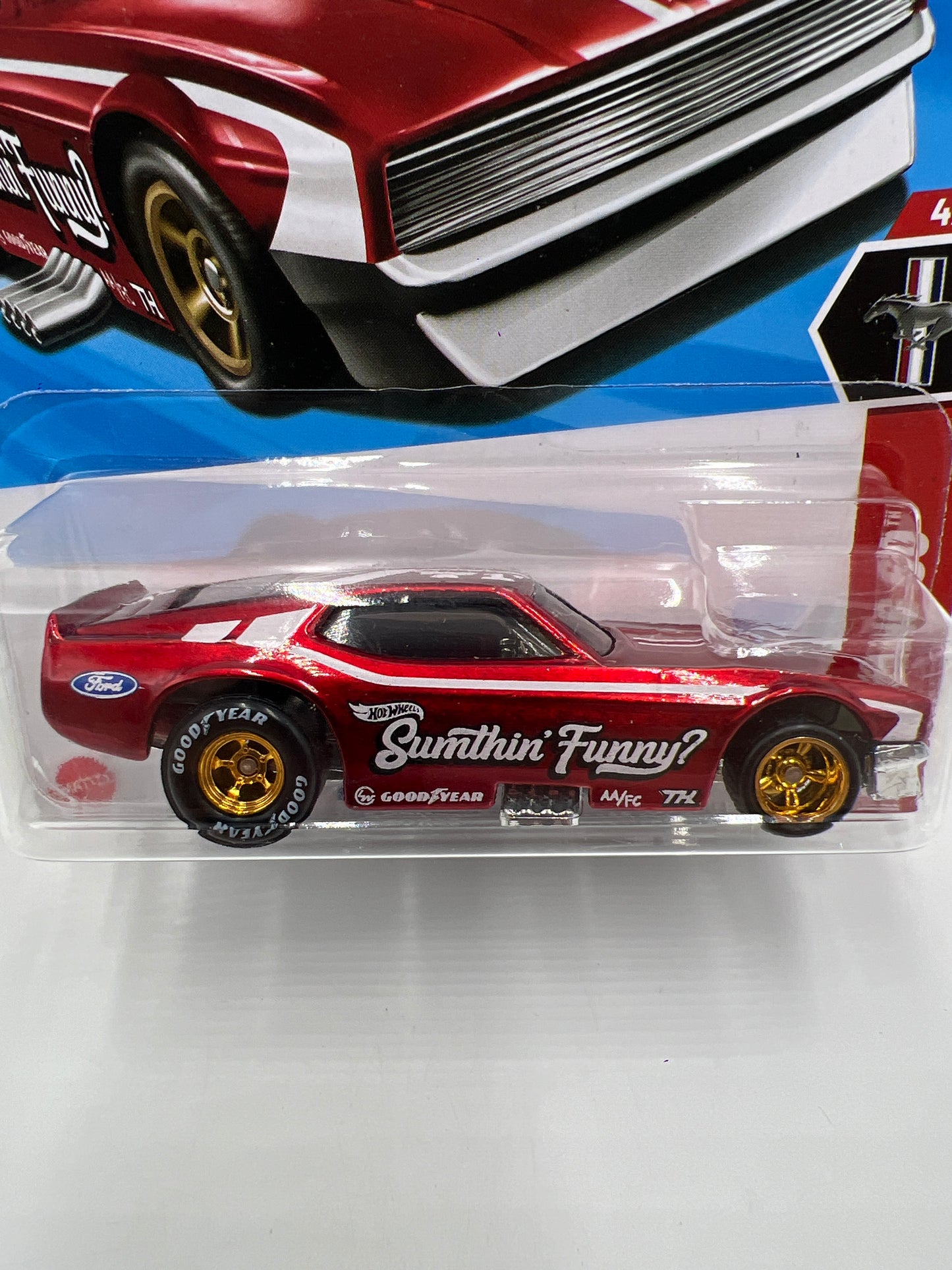 2025 Hot Wheels Super Treasure Hunt #175 71 Mustang Funny Car Red W/Protector