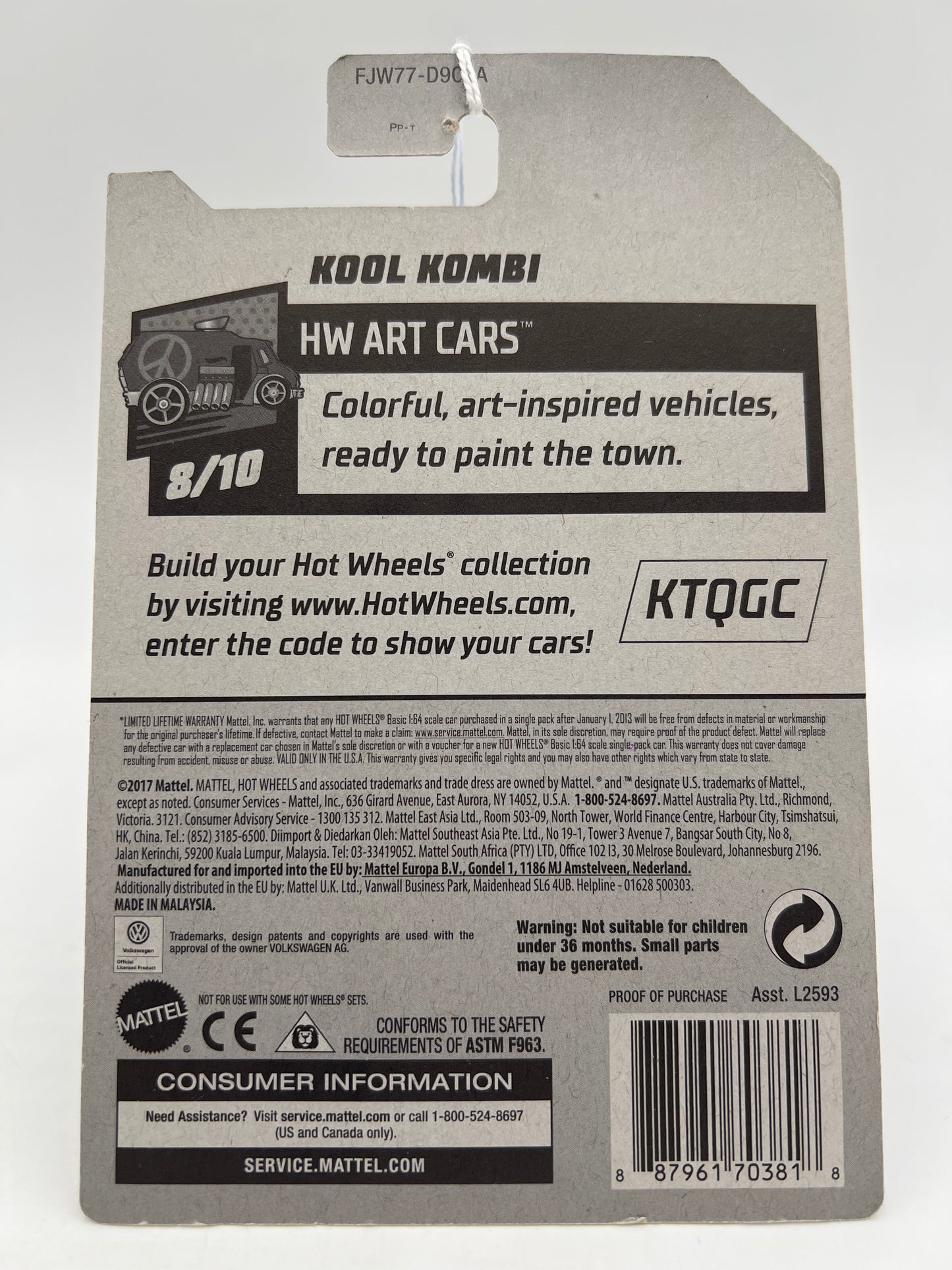 2018 Hot Wheels Art Cars #353 Kool Kombi Gray 97G
