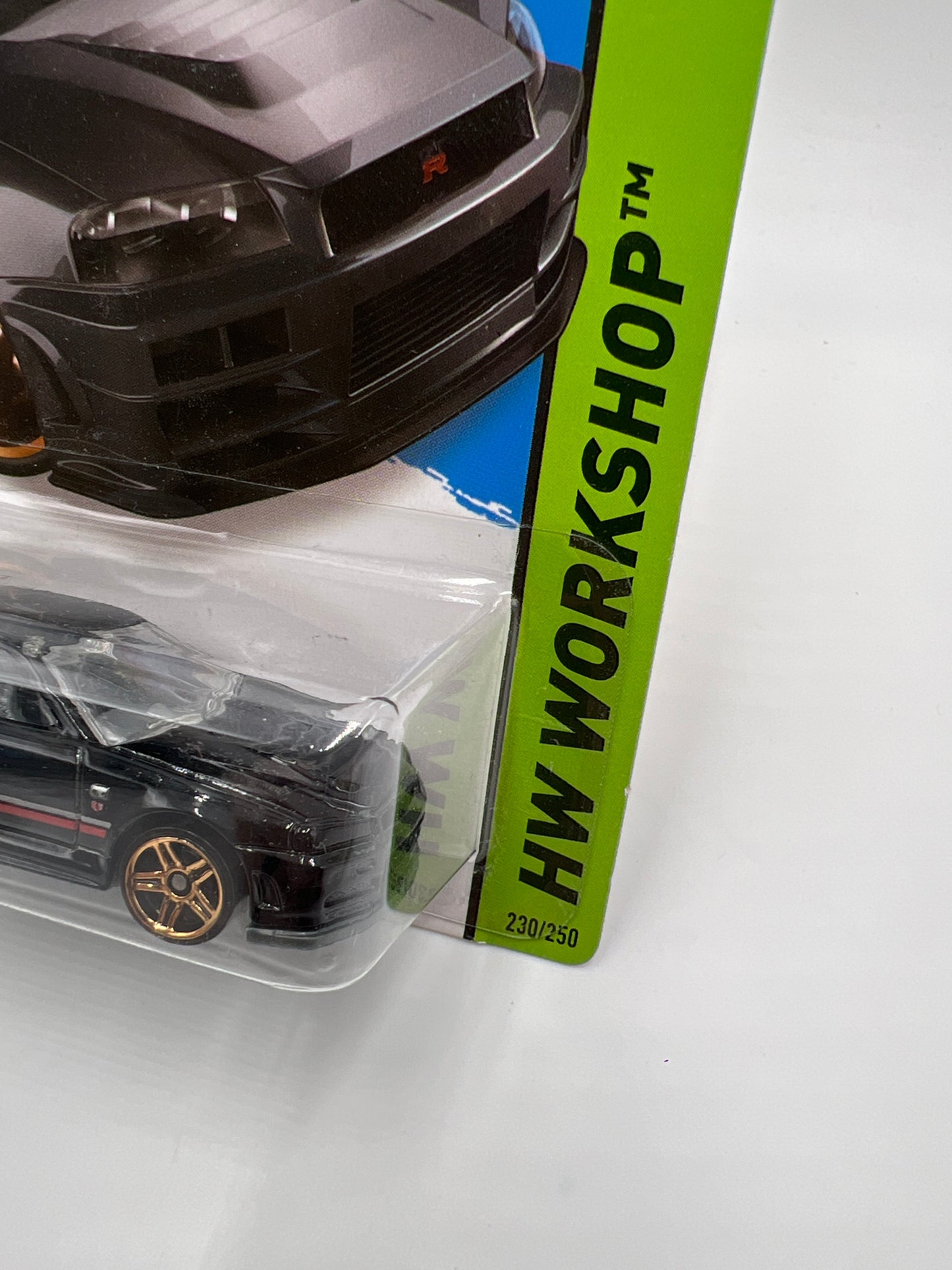 2014 Hot Wheels Workshop #230 Nissan Skyline GT-R R34 Black W/Protector