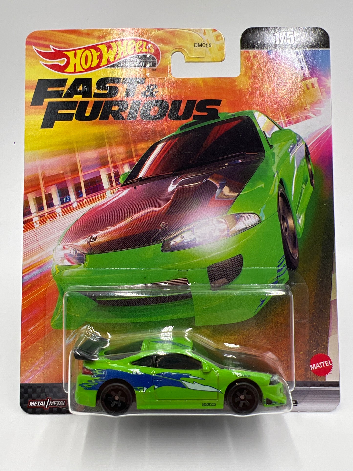 Hot Wheels Premium Fast & Furious #1 95 Mitsubishi Eclipse Green W/Protector 1