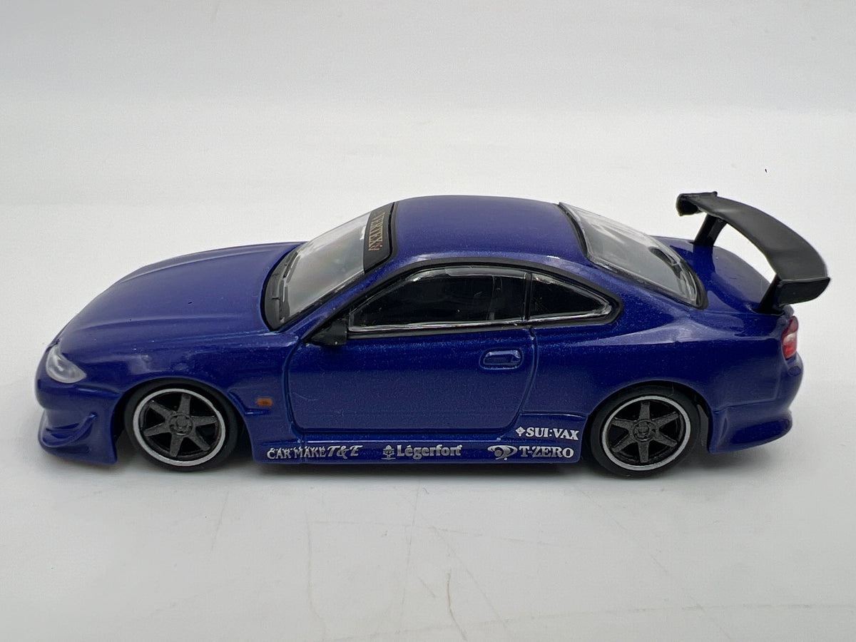 Tarmac Works x Global 64 VERTEX Nissan Silvia S15 Blue Box Not Perfect