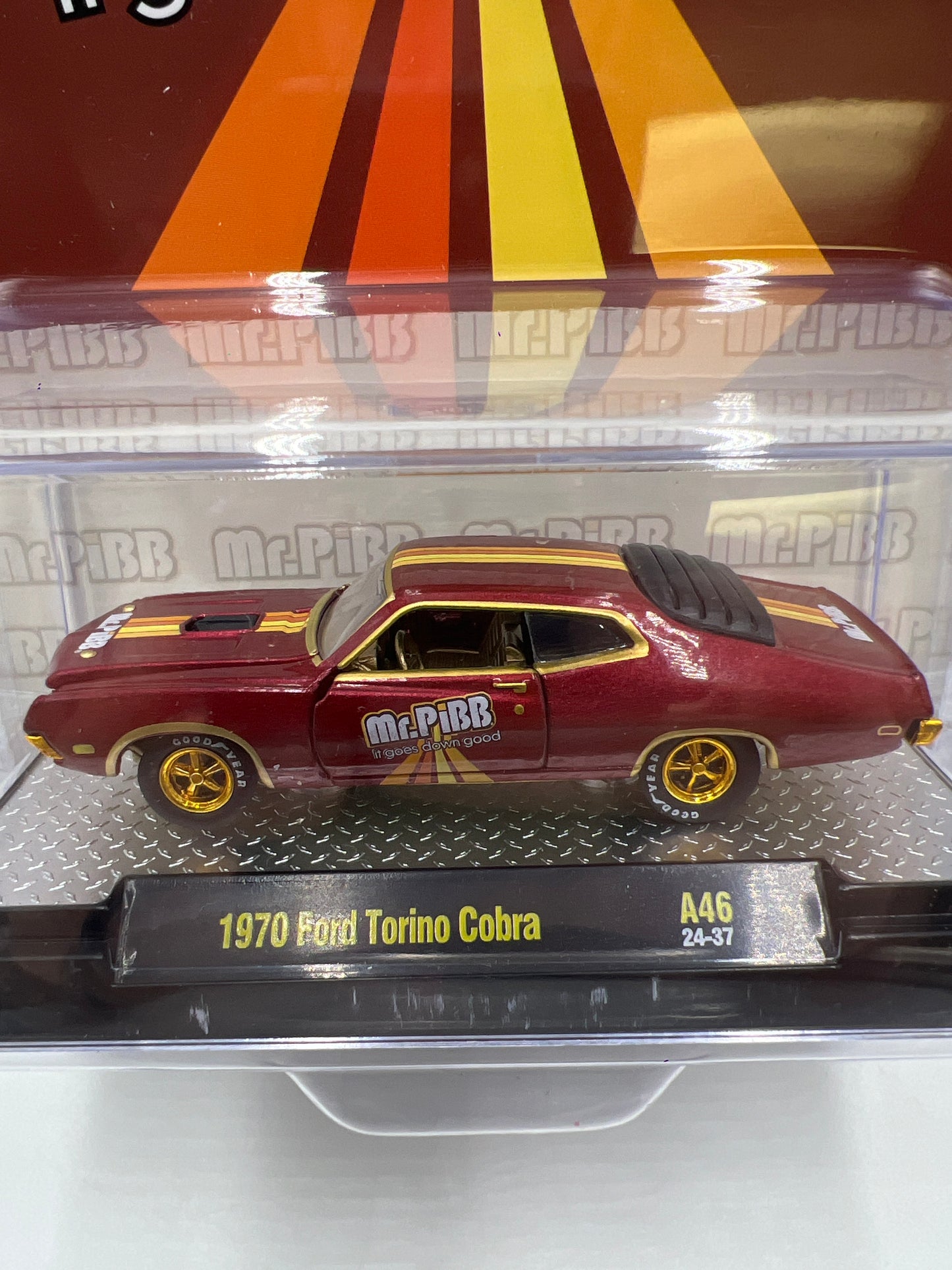 2024 M2 Machines Coca Cola Mr. Pibb 1970 Ford Torino Cobra Brown CHASE A46