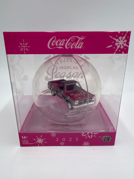 2025 M2 Machines Coca Cola Holiday Christmas Ornaments 1976 GMC Sierra Grande 15 Pink
