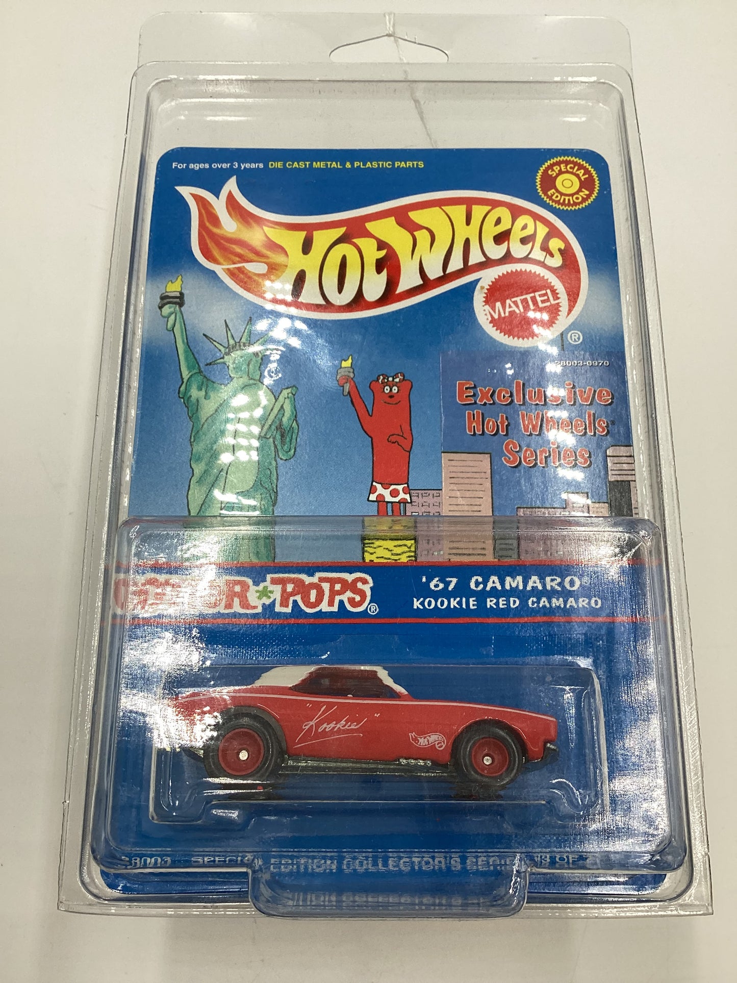 Hot Wheels Special Edition Otter Pops 67 Camaro Kookie Red W/Protector