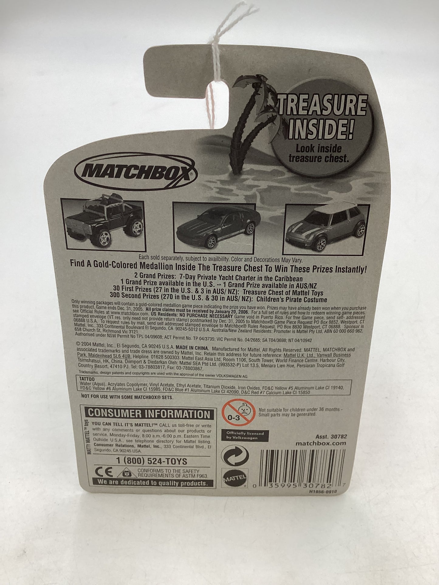 Matchbox Treasure Inside #41 Volkswagen Beetle Taxi 206C