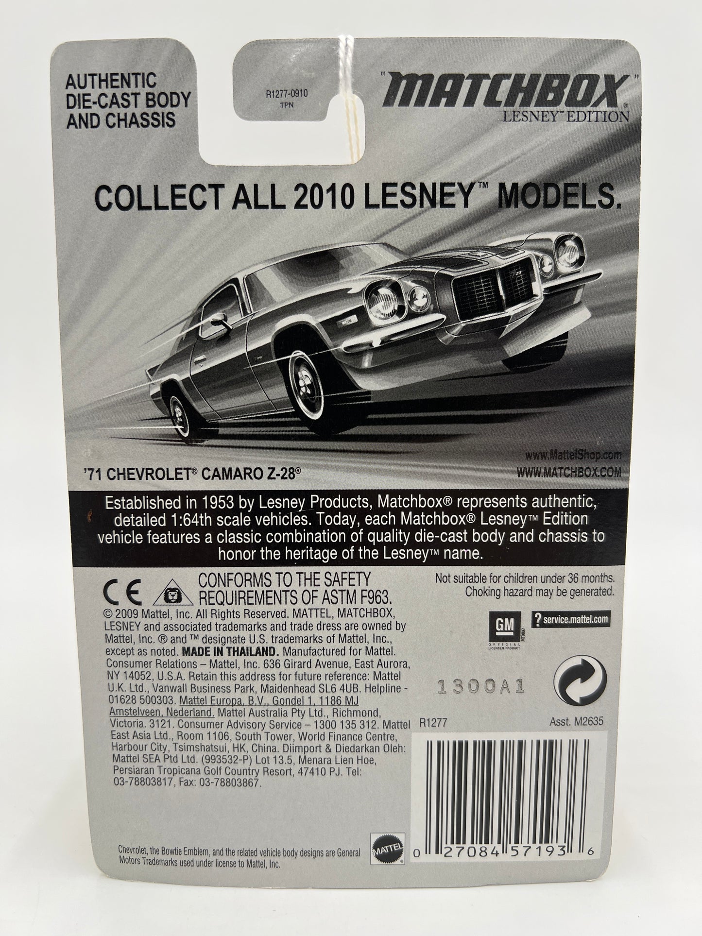 Matchbox Lesley Edition 71 Chevrolet Camaro Z-28 Green 162E