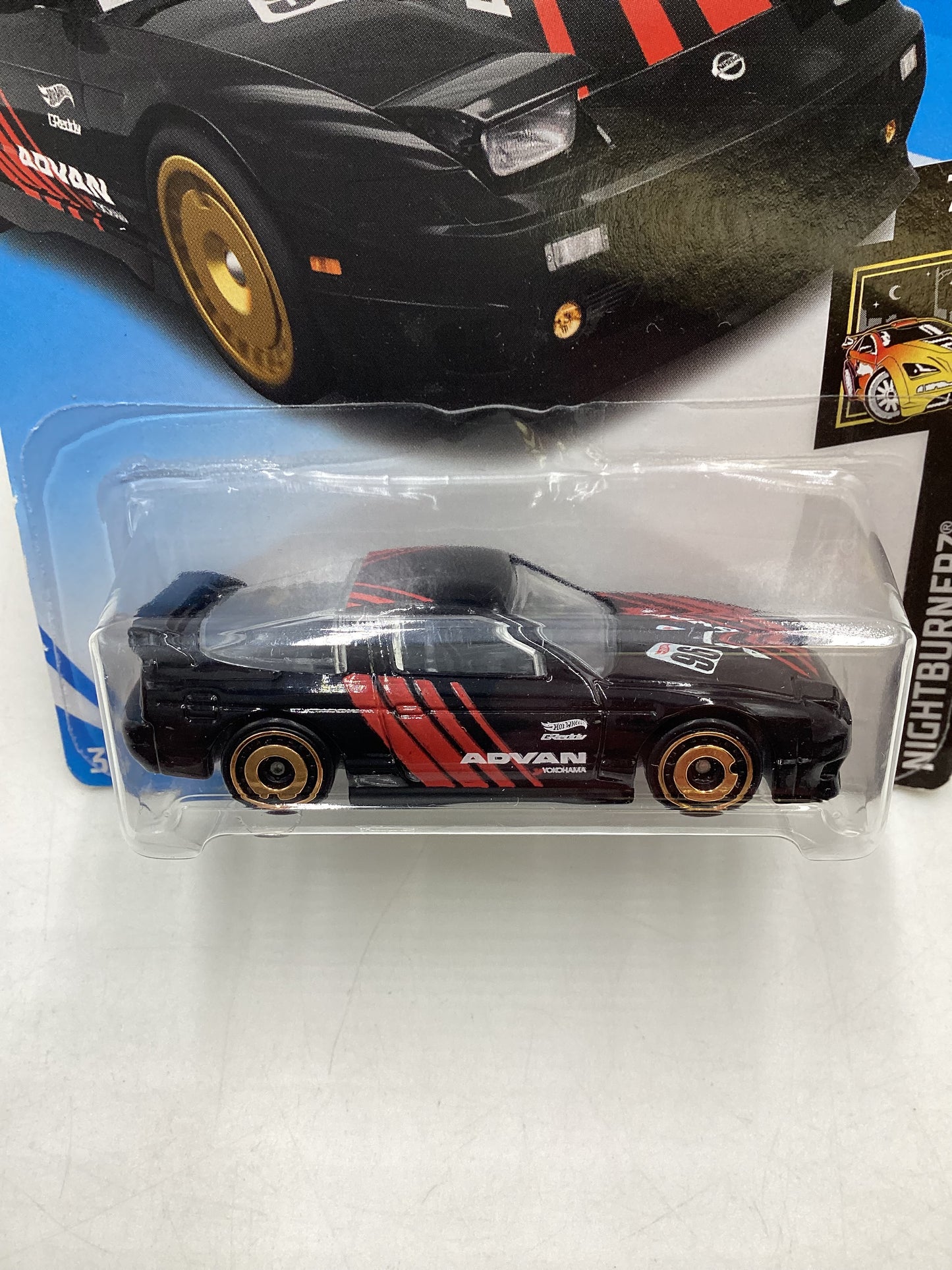 2018 Hot Wheels #091 96 Nissan 180SX Type X Black (Cracked Blister) 82B