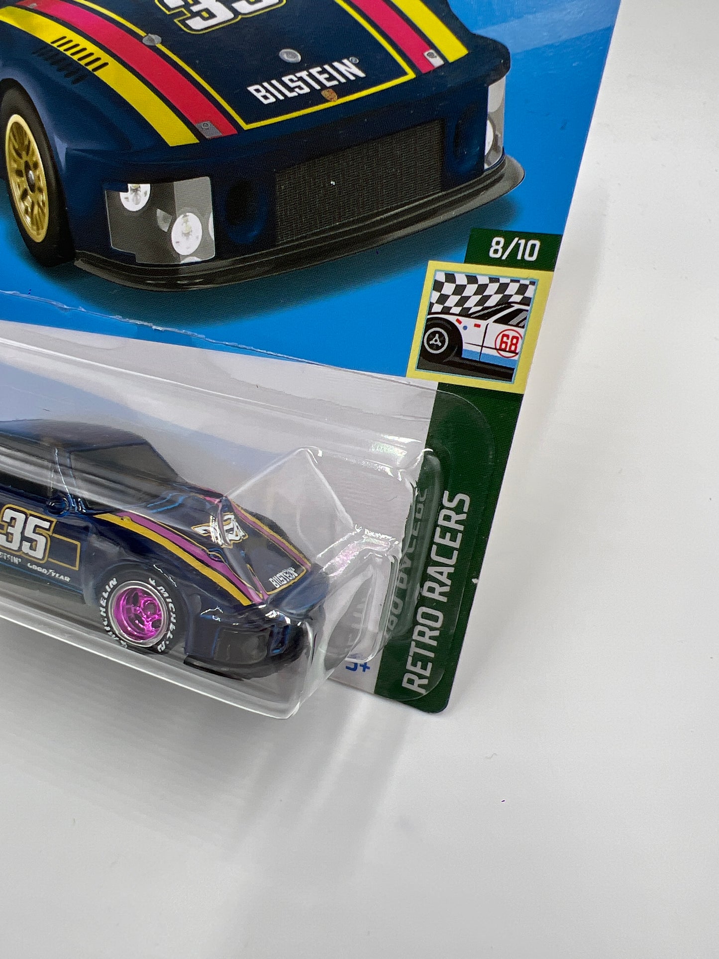 Hot Wheels Porsche 935 Dark Blue Wheel Swap Custom On Card W/Protector SR