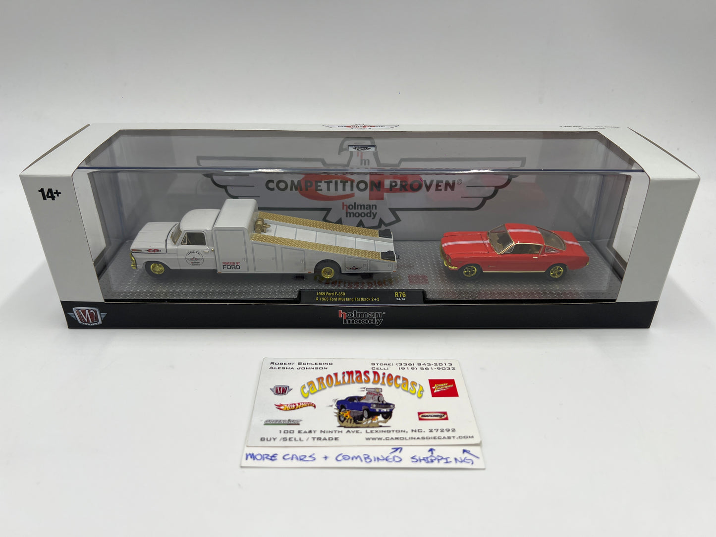 M2 Machines CHASE Holman Moody Hauler 1969 Ford F-350 & 1965 Ford Mustang Fastback 2+2 R76