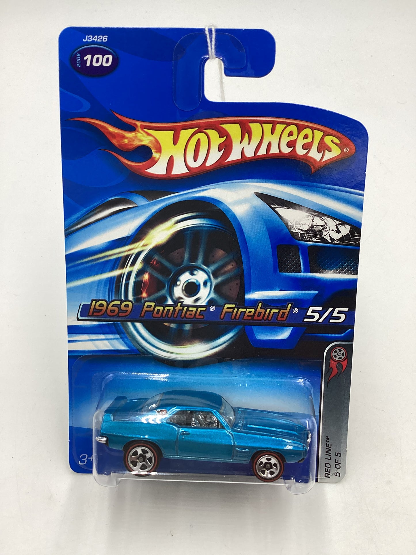 2006 Hot wheels #100 1969 Pontiac Firebird redline Blue 37D