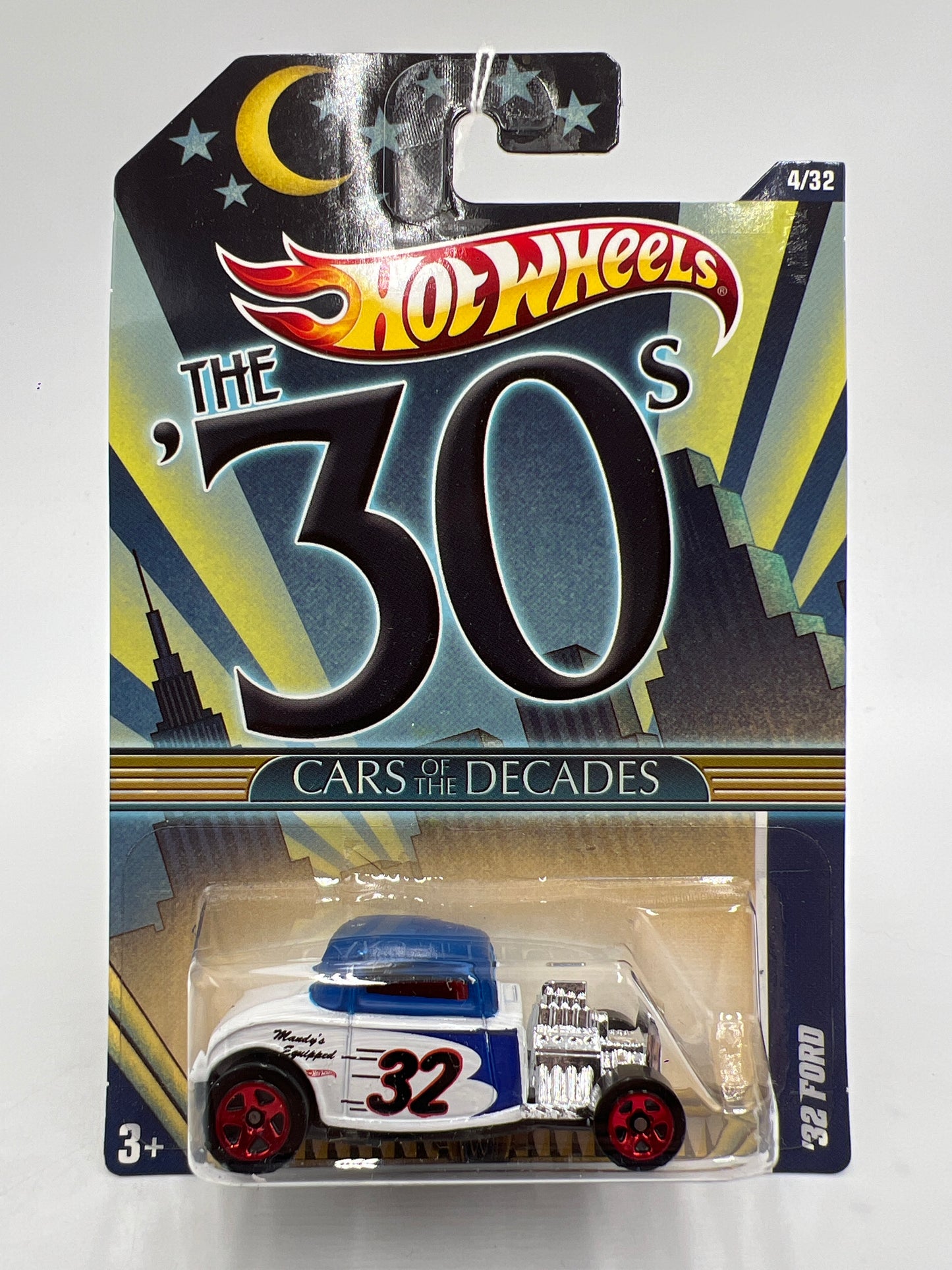 Hot Wheels Cars of the Decades The 30s #4 32 Ford White/Blue 162B