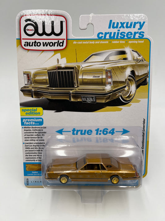 Auto World Luxury Cruisers Release 6 Version B 1979 Lincoln Continental Lowrider Gold 182B
