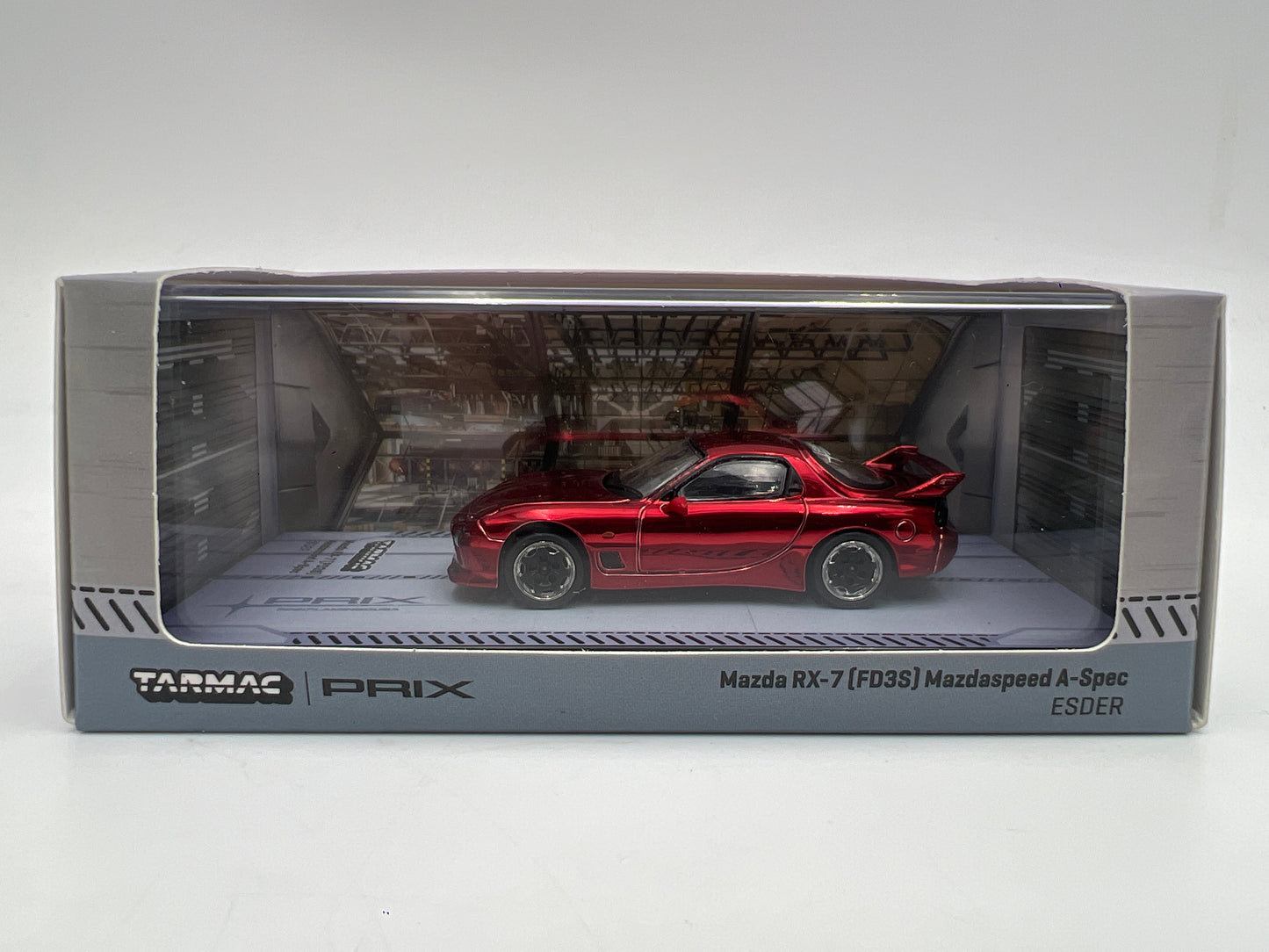 Tarmac Works x Global 64 CHASE PRIX Mazda RX-7 FD3S Mazdaspeed A-Spec ESDER Chrome Red
