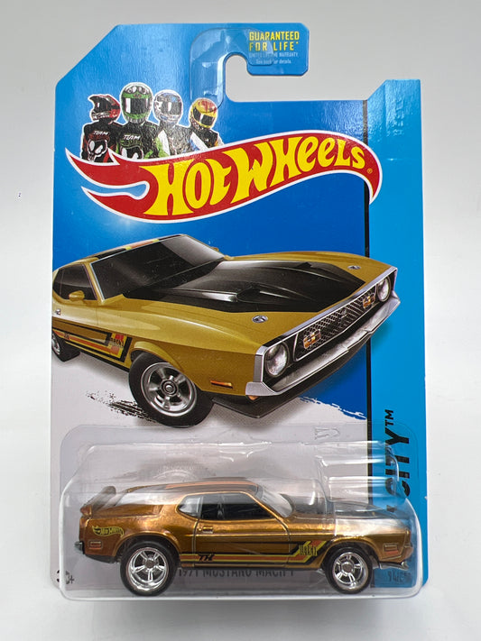 2014 Hot Wheels Super Treasure Hunt #94 1971 Mustang Mach 1 Gold W/Protector