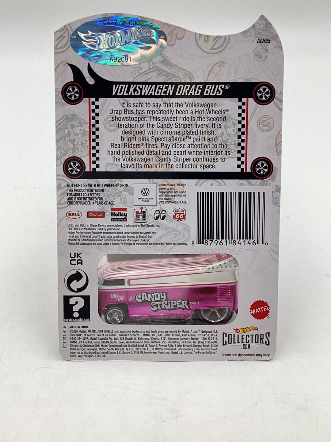 Hot wheels redline club Volkswagen Drag Bus Candy Striper 19427/20000