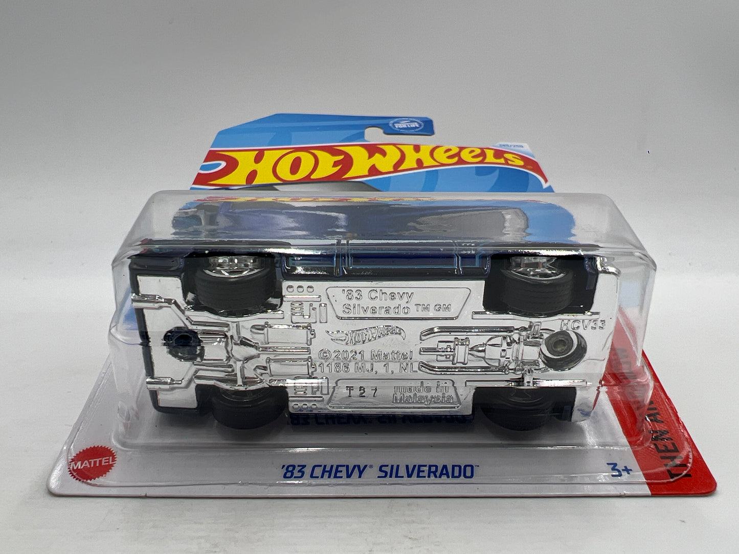 2024 Hot Wheels Super Treasure Hunt #249 83 Chevy Silverado Blue W/Protector Cracked Blister