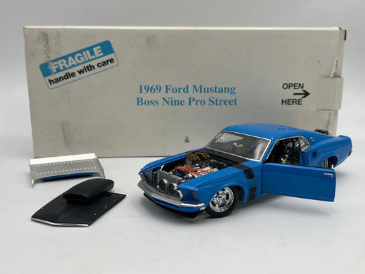 Danbury Mint 1/24 Scale 1969 Ford Mustang Boss Nine Pro Street Blue W/Box VHTF