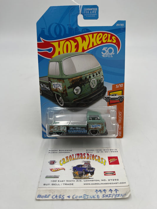 2018 Hot Wheels Hot Trucks #297 Volkswagen T2 Pickup Green