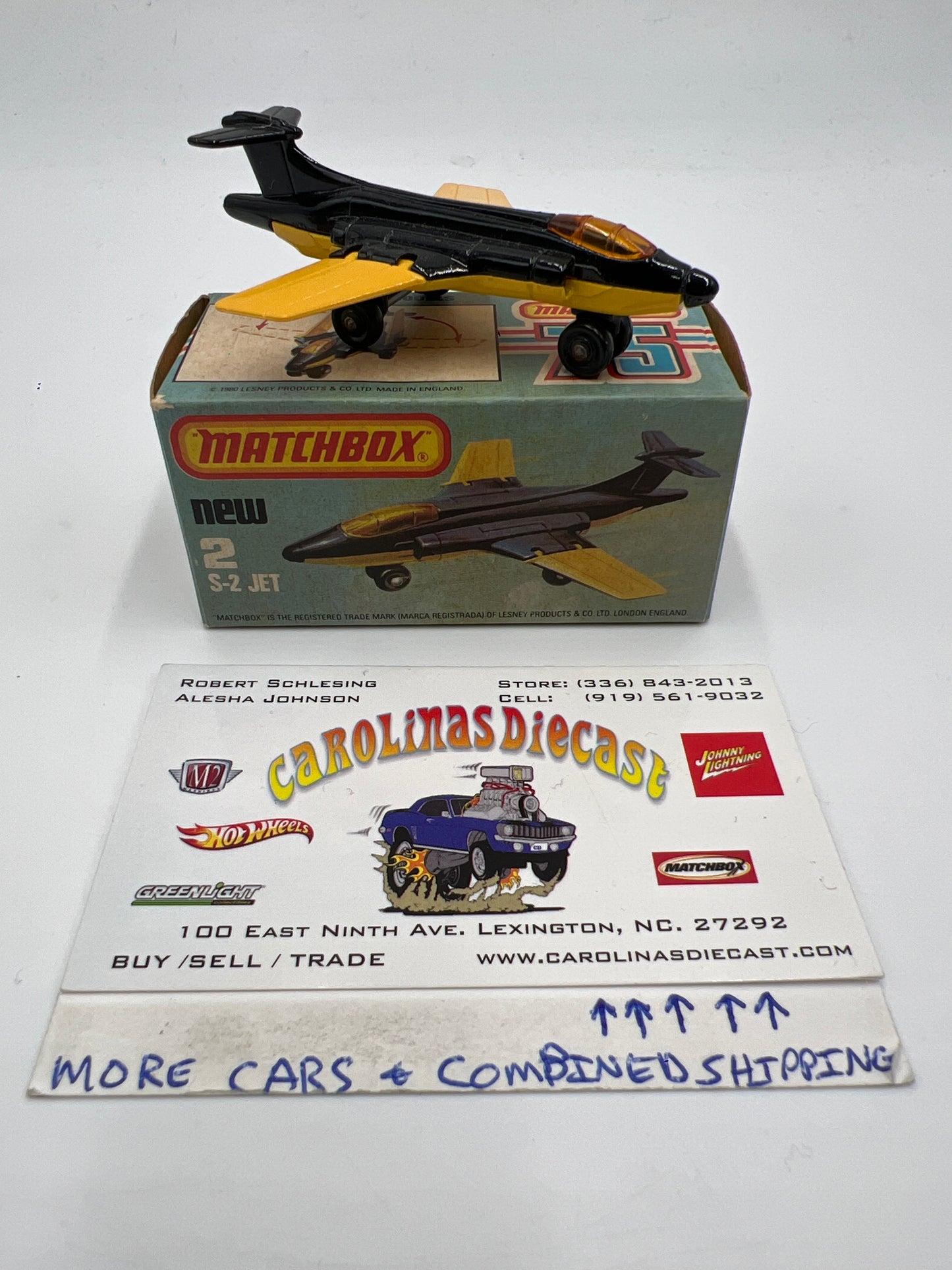 Matchbox 75 #2 S-2 Jet W/Box Black/Yellow