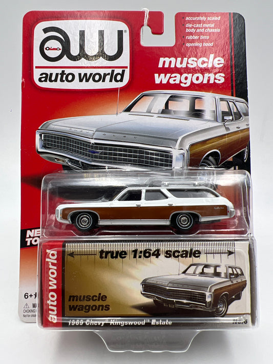 Auto World Muscle Wagons #6 1969 Chevy Kingswood Estate White