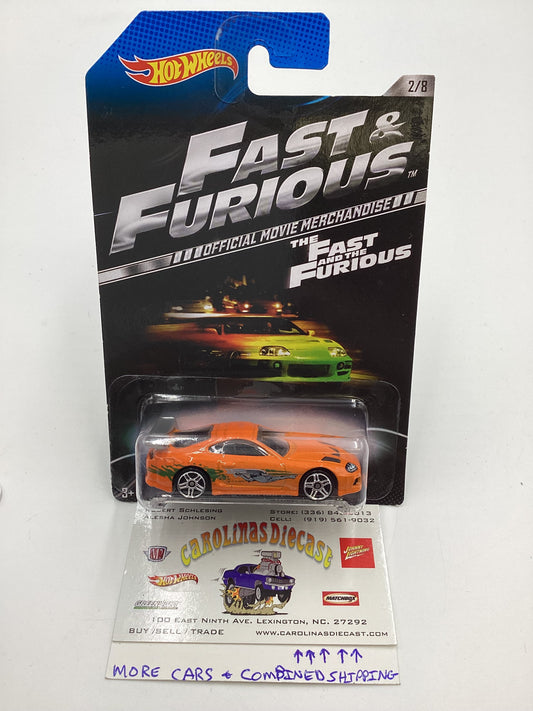 2013 Hot wheels Fast and Furious #2 Toyota Supra with Silver Wing W/ protector