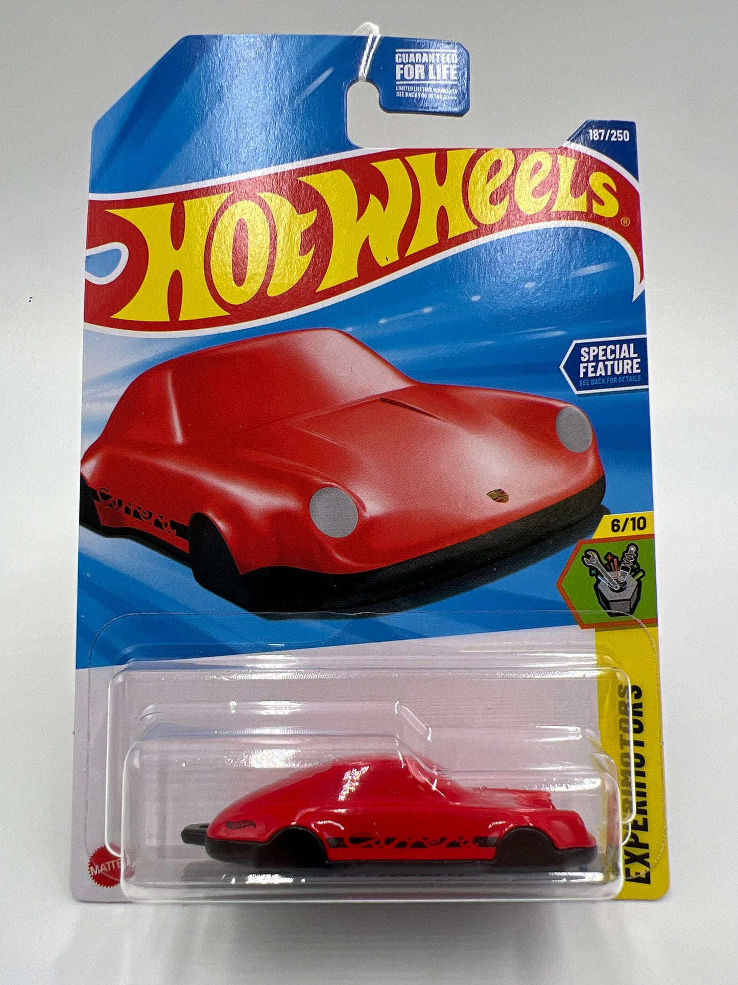 2025 Hot Wheels J Case Experimotors #187 Porsche 911 Carrera Clip Red 99E