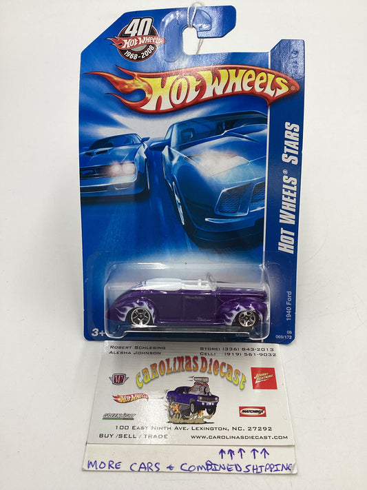 2008 Hot Wheels All Stars #69 1940 Ford Purple International Card