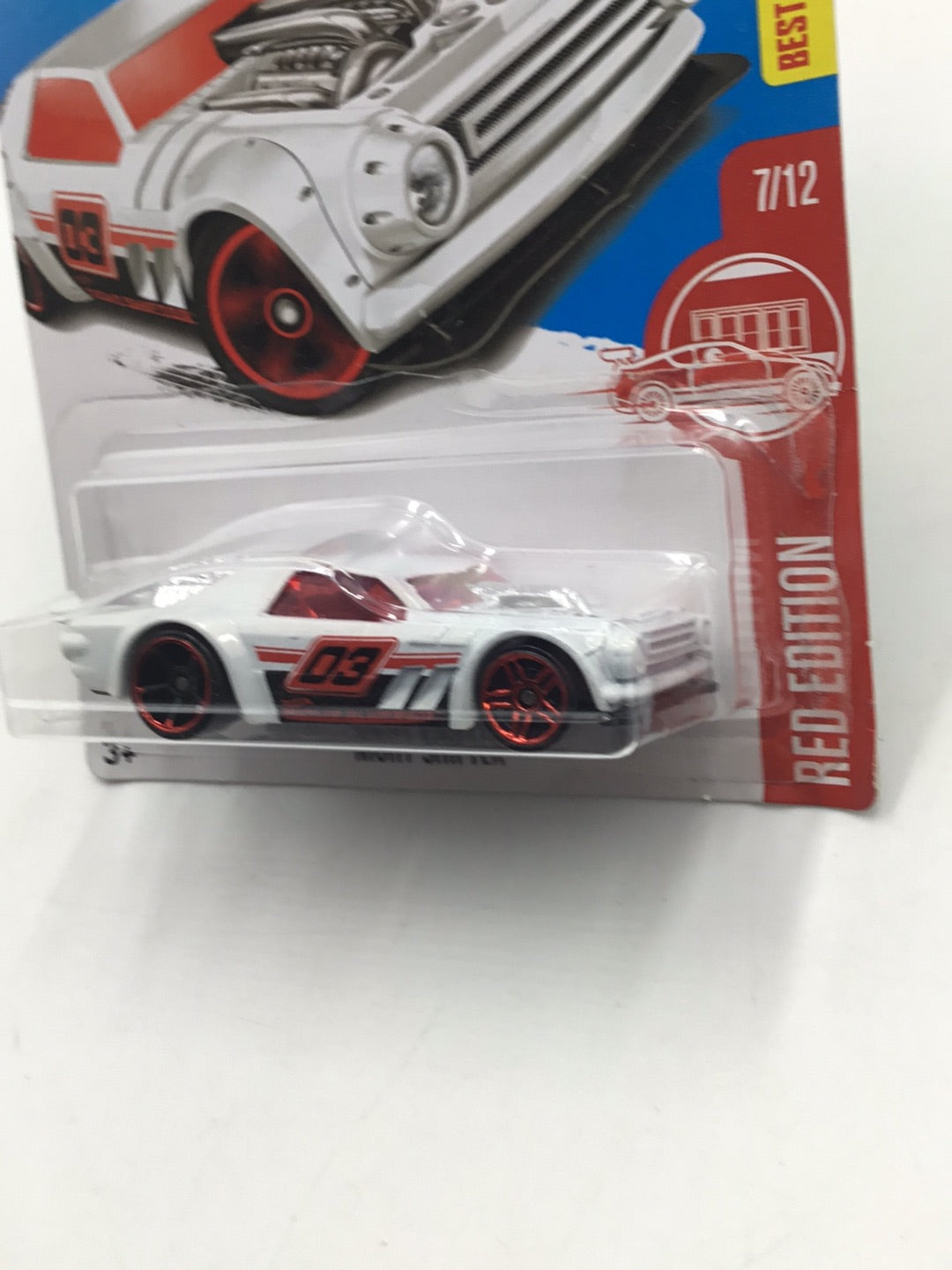 2018 hot wheels red edition #7 Night Shifter target red (Bad Card) Y7