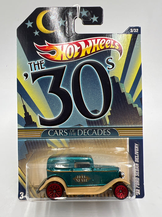 Hot Wheels Cars of the Decades The 30s #3 32 Ford Sedan Delivery Blue 162B
