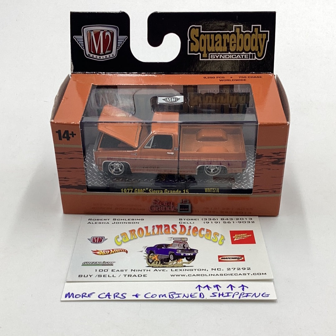 M2 Machines Squarebody Syndicate 1977 GMC Sierra Grande 15 Orange WMTS18