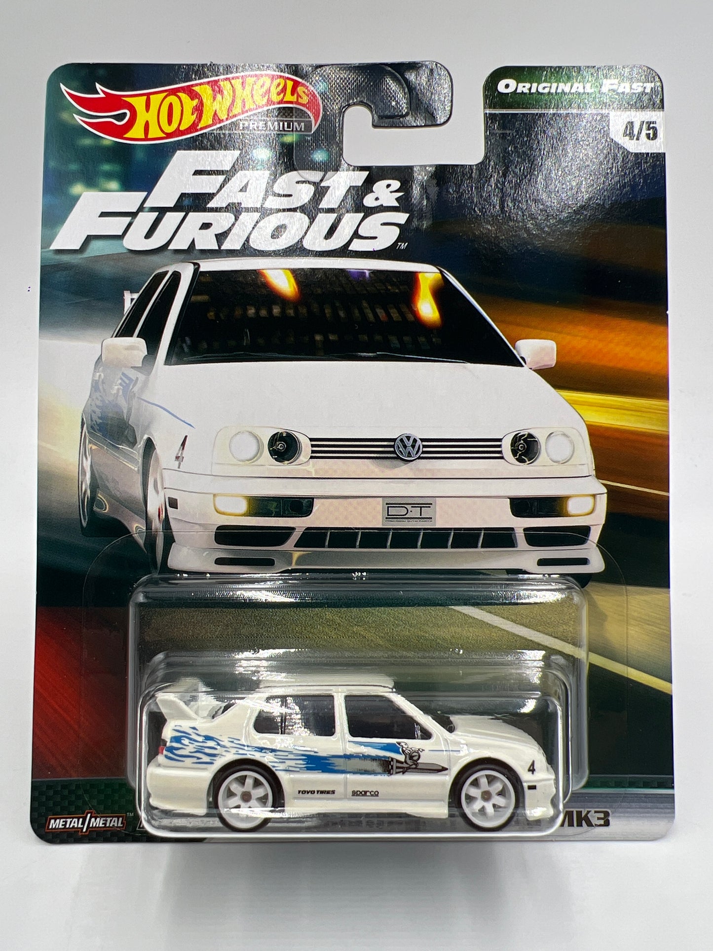 Hot Wheels Premium Fast & Furious Original Fast #4 Volkswagen Jetta MK3 White W/Protector