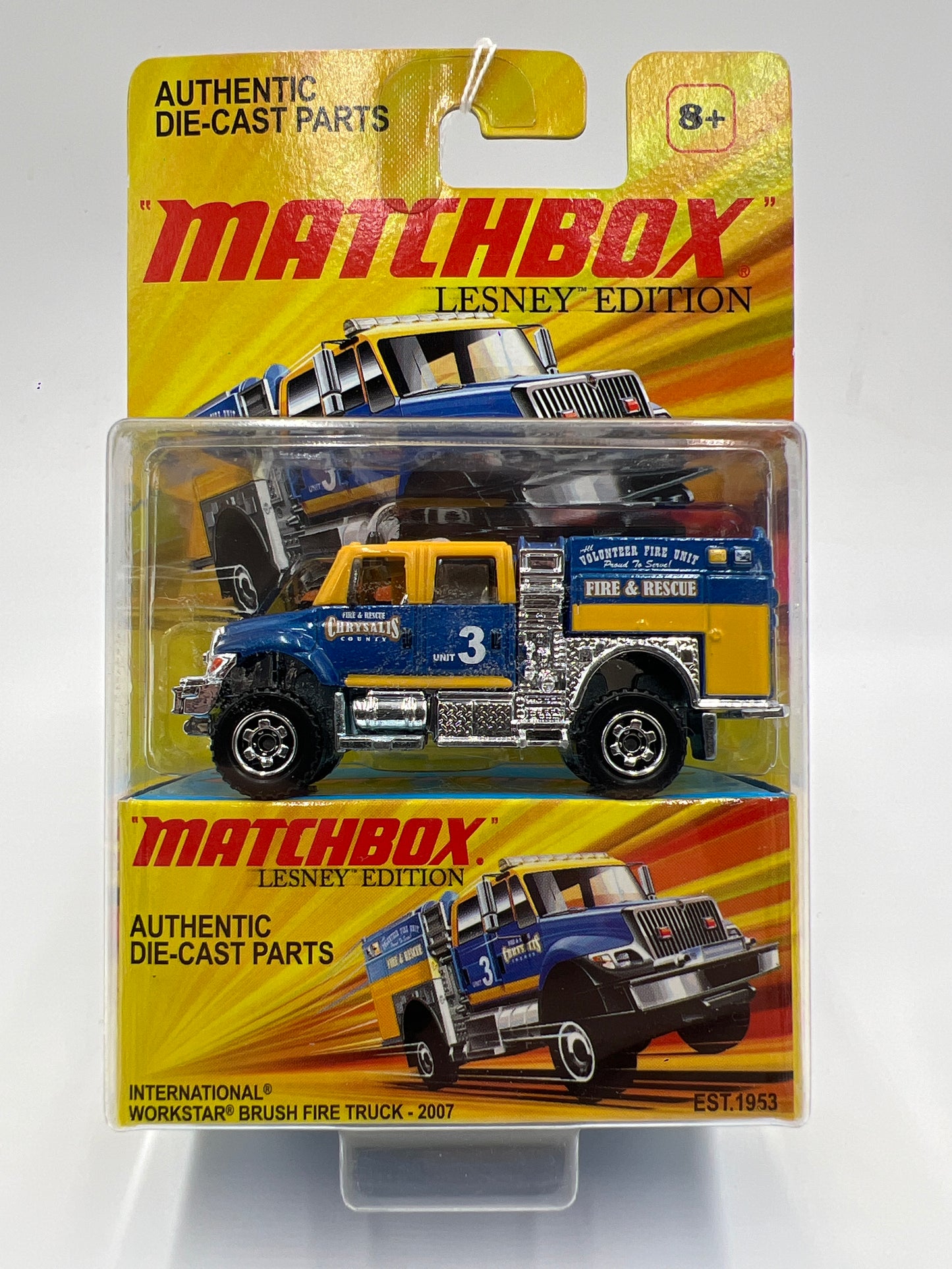 Matchbox Lesley Edition International Workstar Brush Fire Truck 2007 Blue/Yellow