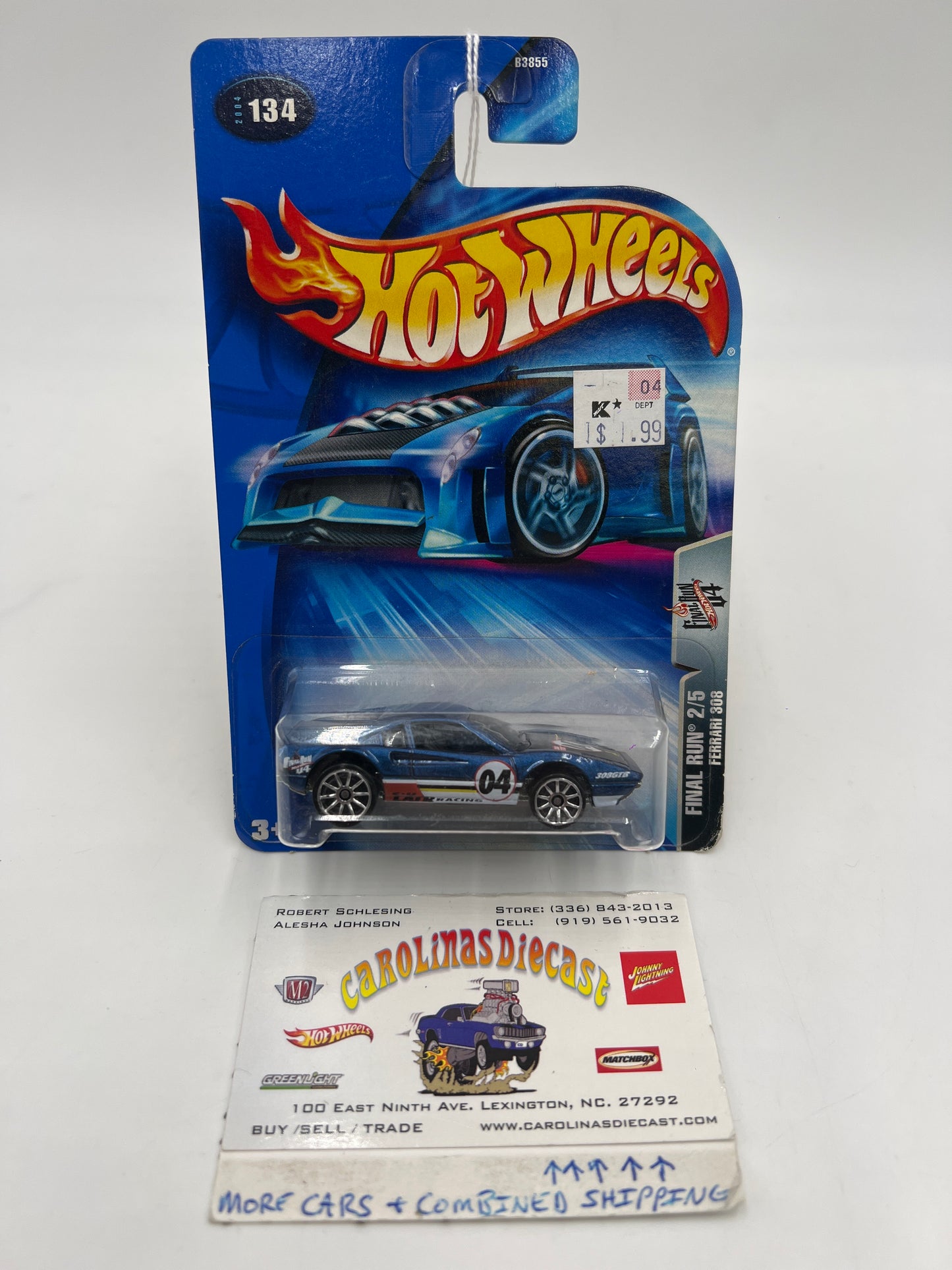 2004 Hot Wheels Final Run #134 Ferrari 308 Blue