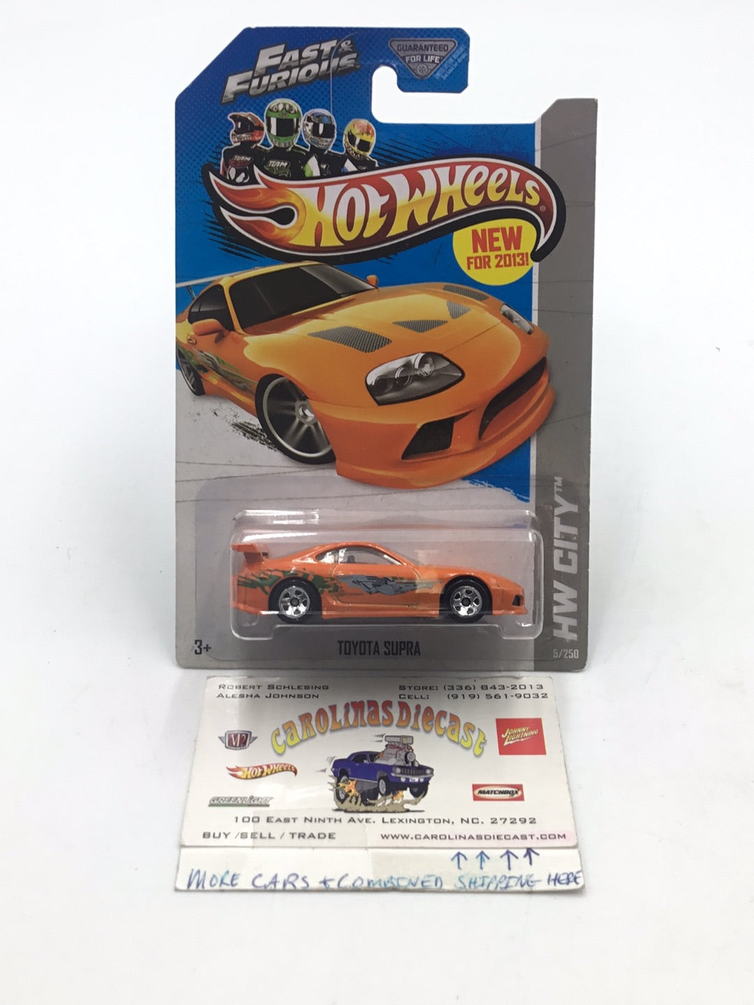 2013 Hot wheels fast and furious #5 Toyota Supra with protector