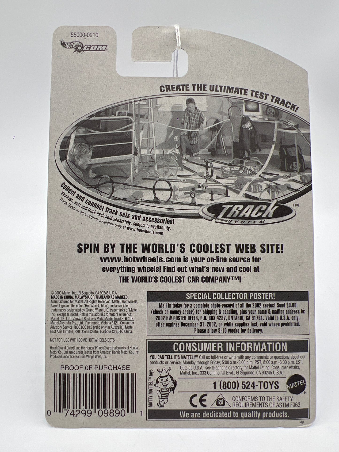 2002 Hot Wheels Collector #115 Honda Civic Black/Green 76A