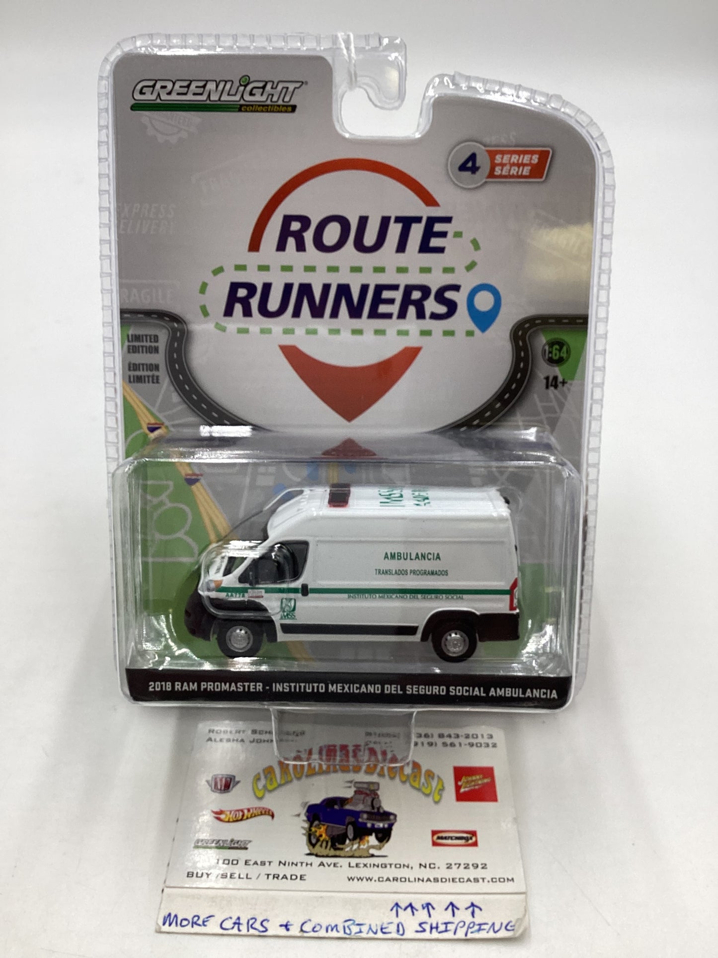 Greenlight Route Runners Series 4 2018 Ram Promaster Instituto Mexicano Del Seguro Social Ambulancia 177D