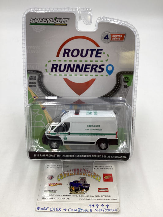 Greenlight Route Runners Series 4 2018 Ram Promaster Instituto Mexicano Del Seguro Social Ambulancia 177D